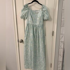 SHORT-SLEEVE MAXI DRESS IN BLUE BREADFRUIT ×
XS